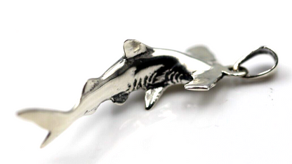 Solid Sterling Silver 925 Hammerhead Shark Pendant / Charm