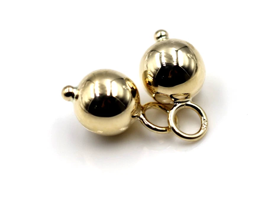 Kaedesigns New Genuine 9ct Yellow, Rose or White Gold 10mm Ball Plain Balls For Charm Earrings (Copy)
