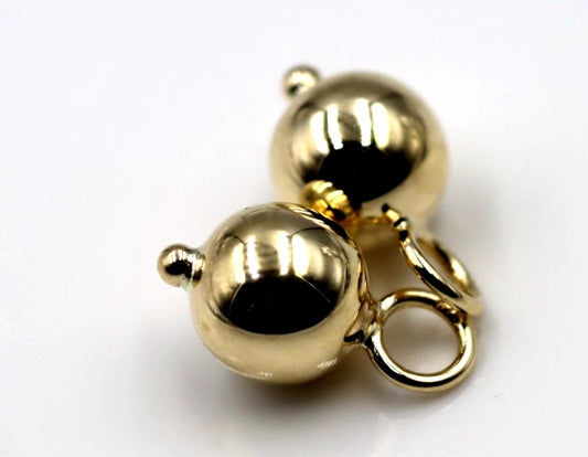 Kaedesigns New Genuine 9ct Yellow, Rose or White Gold 10mm Ball Plain Balls For Charm Earrings (Copy)