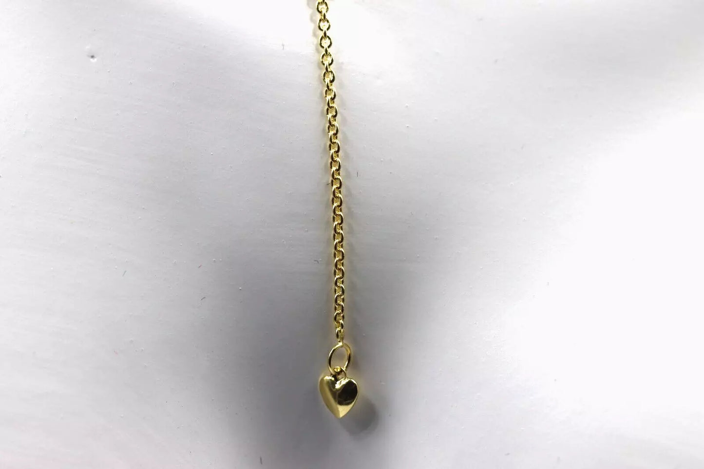 Genuine 47cm 9ct Yellow or Rose Gold Slider Hanging Heart Necklace Chain