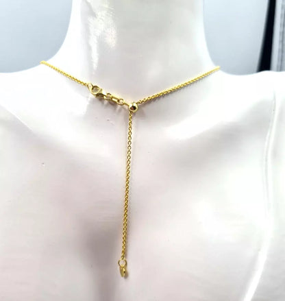 Genuine 47cm 9ct Yellow or Rose Gold Slider Hanging Heart Necklace Chain