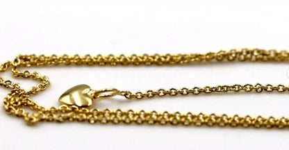 Genuine 47cm 9ct Yellow or Rose Gold Slider Hanging Heart Necklace Chain