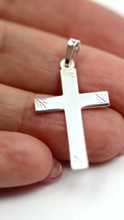 Genuine Fine Silver 999 Fancy Cross Pendant / Charm