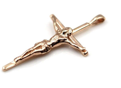 Genuine 9ct Yellow or Rose or White Gold or Sterling Silver Crucifix Cross pendant