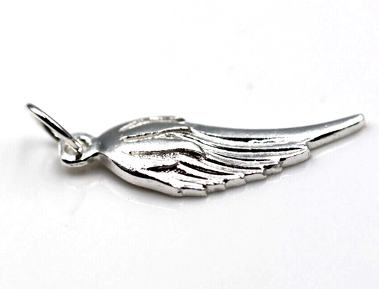 Solid sterling silver Angel Wing charm 3D pendant or charm