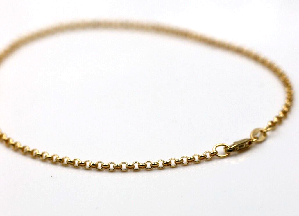 Genuine 9ct 9k Solid Yellow or Rose Gold 25cm Round Belcher Anklet