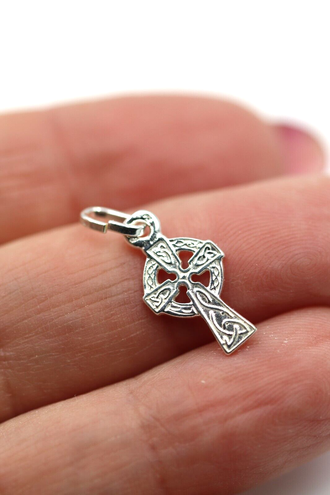 Genuine Sterling Silver 925 Celtic Cross Small Pendant / Charm