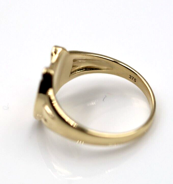 Size N / 6.5 Genuine Solid Large 9ct 9kt Yellow Gold 375 Lucky Horseshoe Ring