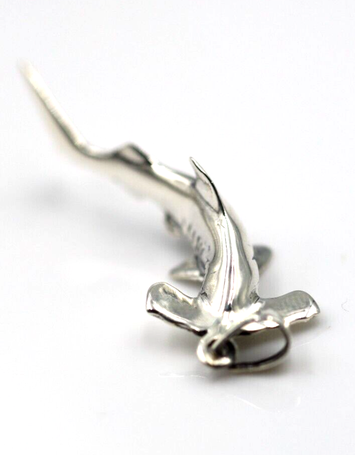 Solid Sterling Silver 925 Hammerhead Shark Pendant / Charm