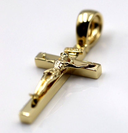 Genuine 18ct Yellow Gold Full Solid Heavy Crucifix Cross Pendant (larger bale)