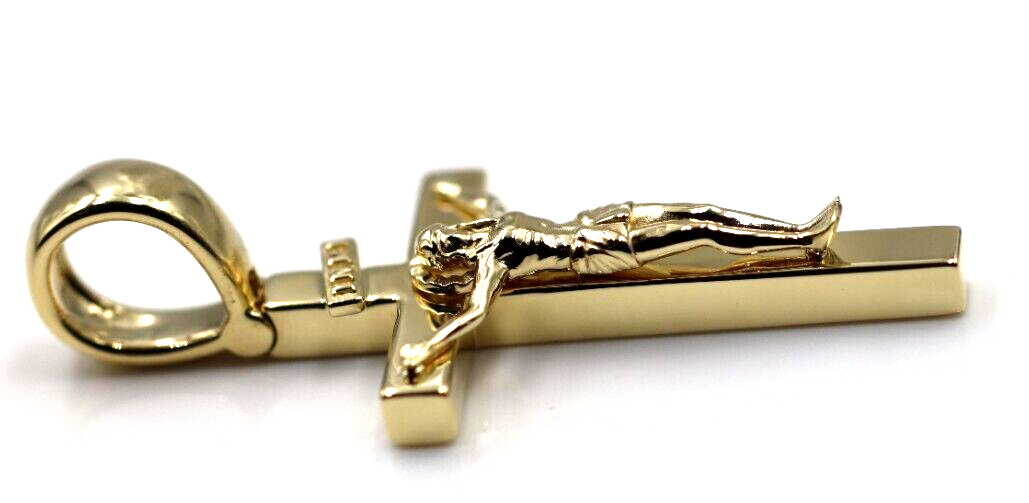 Genuine 18ct Yellow Gold Full Solid Heavy Crucifix Cross Pendant (larger bale)