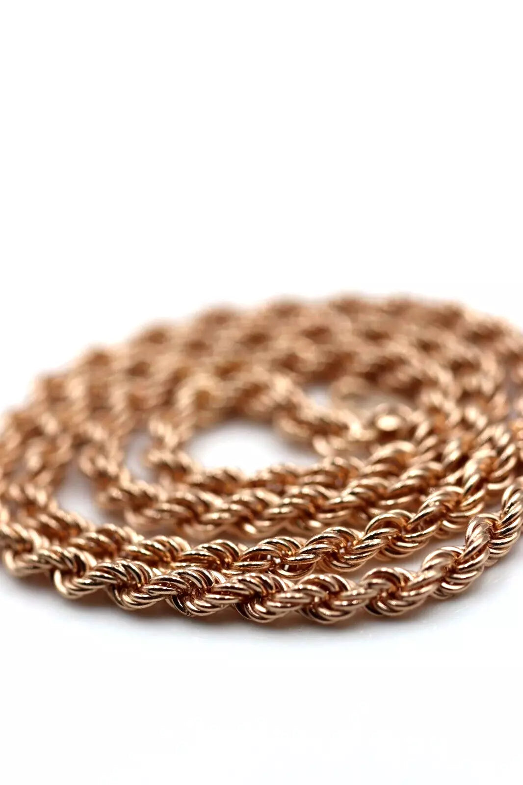 Genuine 9ct 9k Yellow, Rose or White Gold Solid Rope Chain 4.4mm Wide -  50cm, 55cm, 60cm or 65cm lengths