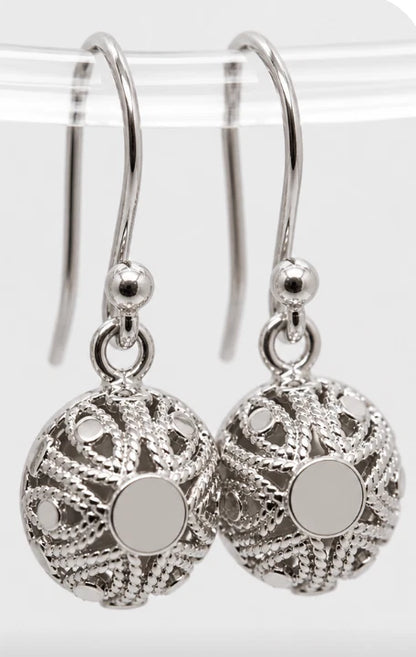 Kaedesigns New 9ct Yellow, Rose or White Gold 10mm Half Ball Hook Filigree Earrings