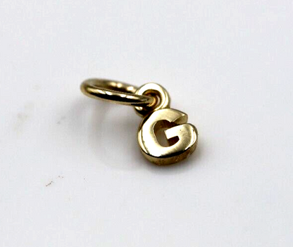 Genuine 9ct 9kt Genuine Tiny Very Small Yellow, Rose or White Gold Initial Pendant / Charm G