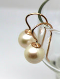 Kaedesigns  New 9ct 9k Yellow, Rose or White Gold 10mm Pearl Ball Drop Earrings