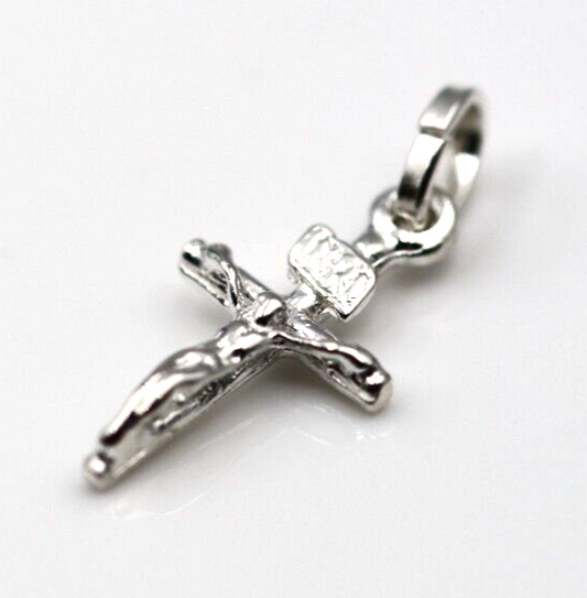 Genuine Sterling Silver 925 Small Crucifix Cross Pendant / Charm