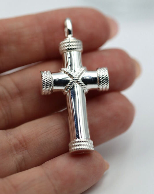 Sterling Silver 925 Fancy Cross Memorial Pendant Cross Pendant