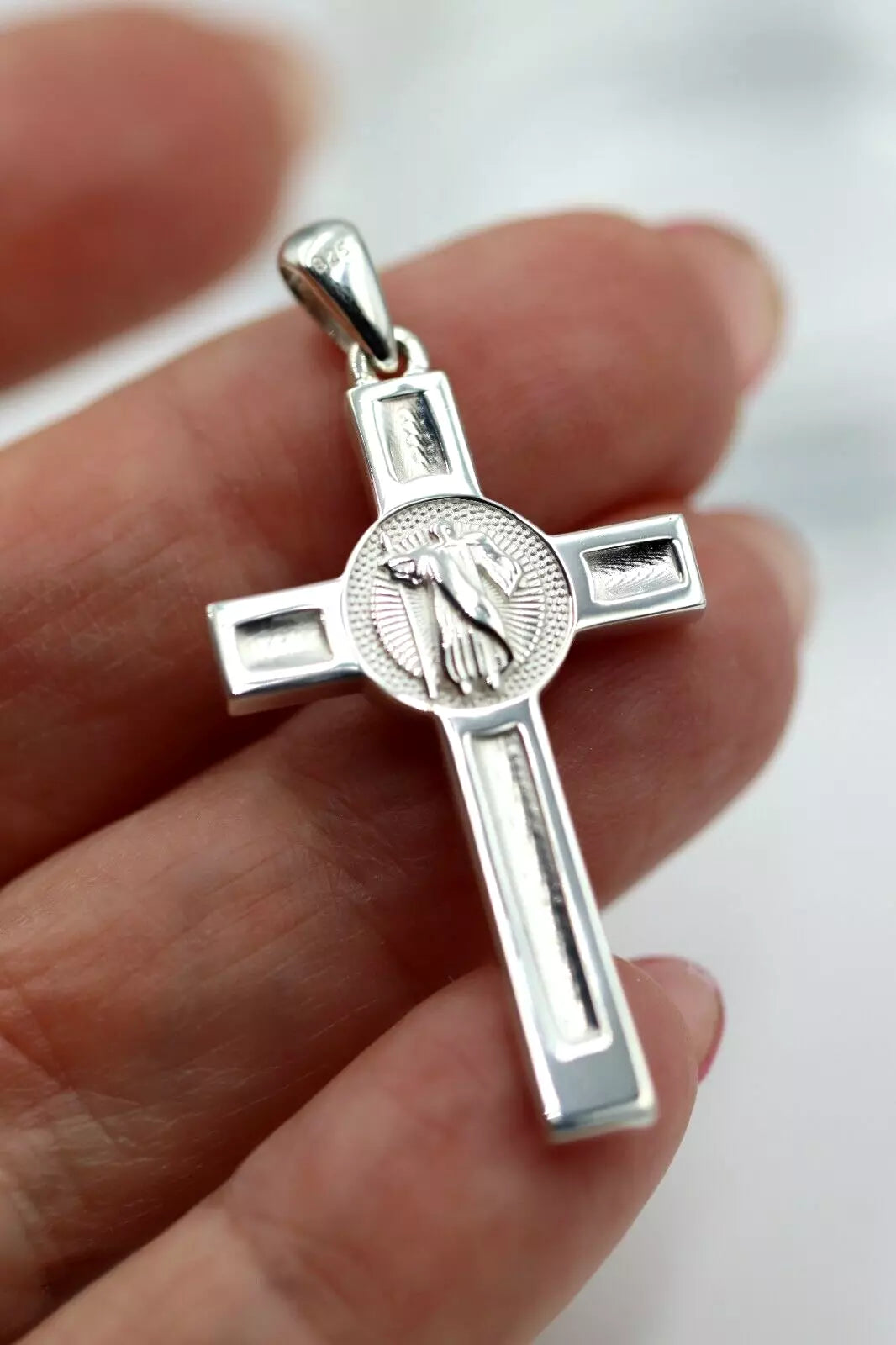 Solid New Genuine Sterling Silver 925 Crucifix Cross Pendant