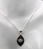 Genuine Sterling Silver 925 Greek Eye Charm / Pendant & Chain Necklace - Free post