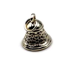 Sterling Silver 925 or 9ct Yellow, Rose Gold Moveable Fancy 3D Bell Charm Pendant