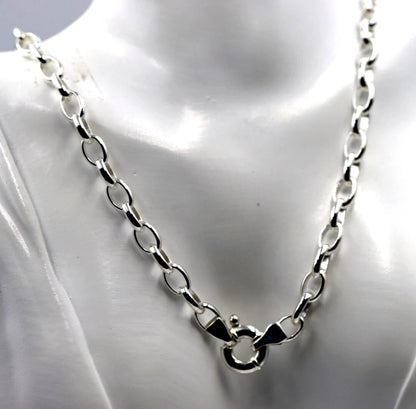 Genuine Heavy Sterling Silver 925 Oval Belcher Necklace Chain 60cm 45g