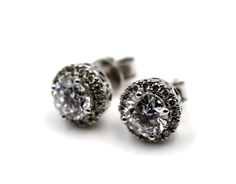 9ct 9k White Gold G/S1 2ct Lab Grown Diamond Studs Earrings -Free Post RRP$2999