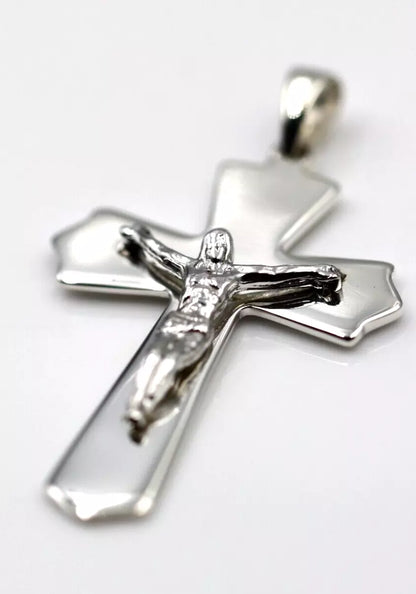 Kaedesigns Large Genuine Sterling Silver 925 Crucifix Cross Pendant