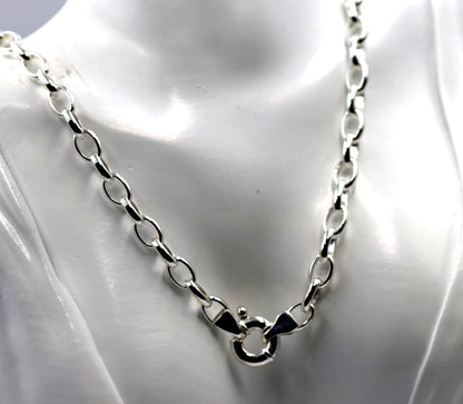 Genuine Heavy Sterling Silver 925 Oval Belcher Necklace Chain 60cm 45g