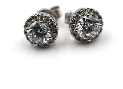 9ct 9k White Gold G/S1 2ct Lab Grown Diamond Studs Earrings -Free Post RRP$2999