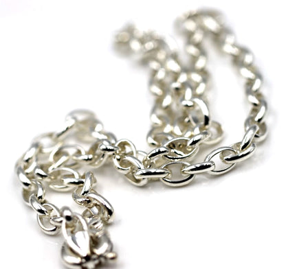 Genuine Heavy Sterling Silver 925 Oval Belcher Necklace Chain 60cm 45g