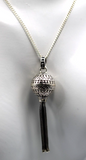 Sterling Silver 925 Harmony Ball + Tassel Pendant 70cm Chain/Necklace -Free post