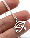 Genuine Sterling Silver 925 Round 'Eye of Horus' Pendant and Necklace -Free post