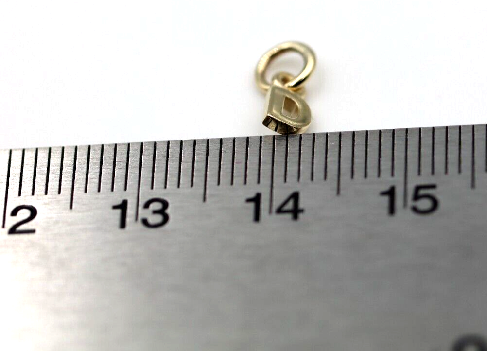 Genuine 9ct 9kt Tiny Very Small Yellow, Rose or White Gold Initial Pendant Charm D