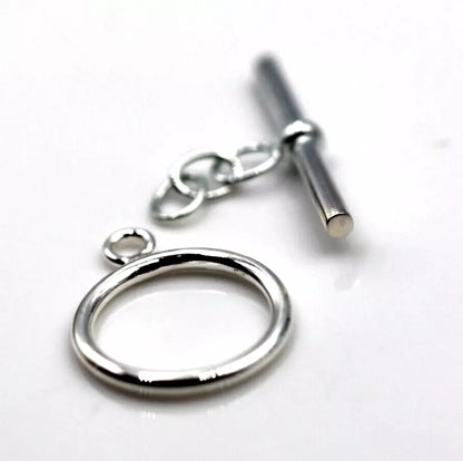 Genuine Sterling Silver or Sterling Silver (Gold Plated) 925 T-bar Toggle Set with Chain Polished