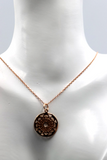 9ct 9k Rose Gold 45cm Cable Necklace Chain + Filigree Pendant *Free Express Post