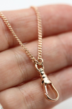 Genuine 9ct 9k Rose Gold Kerb Curb Chain Necklace 45cm + Swivel Clasp