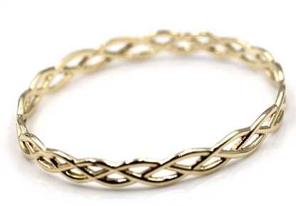 Solid Genuine 375 9ct 9kt Yellow, Rose or White Gold Celtic Knot Oval Bangle  7.1cm X 5.9cm