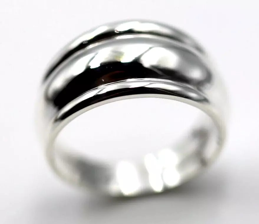 Size U / 10 1/4 Genuine Sterling Silver 925 Large 13mm Wide Dome Ring