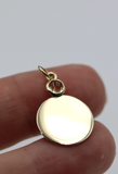Genuine 9ct Yellow, Rose or White Gold Cabochon Light Citrine Disc Pendant