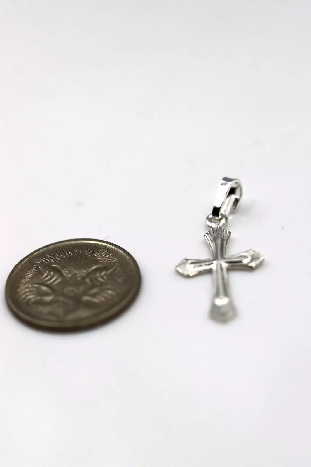 Genuine Fine Silver 999 Fancy Cross Pendant / Charm 20mm x 18mm