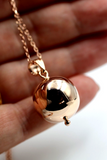 9ct 9k Rose Gold 70cm Cable Necklace Chain + 18mm Ball Pendant *Free Express Post