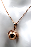 9ct 9k Rose Gold 70cm Cable Necklace Chain + Spinner Pendant *Free Express Post