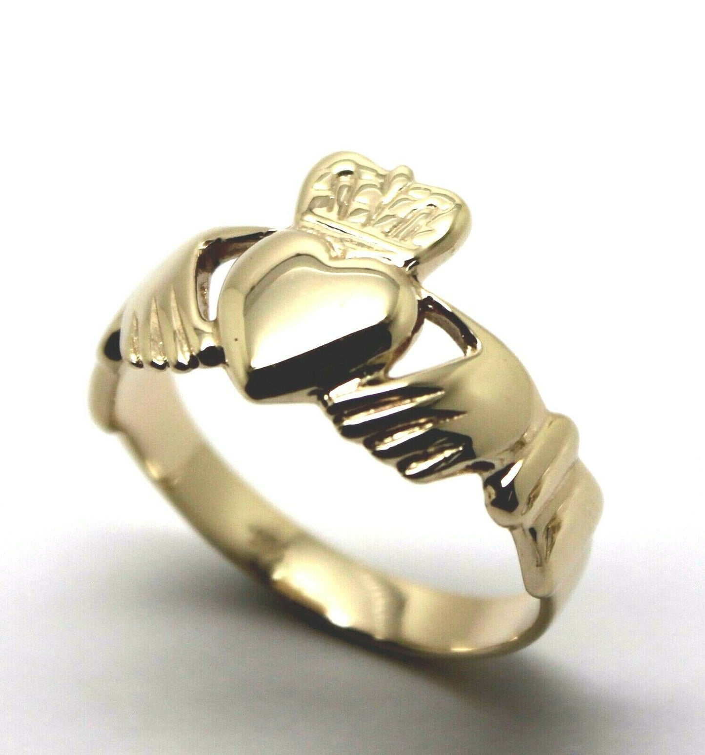 Size M Genuine Solid 9ct 9kt Heavy Yellow, Rose or White Gold Extra Large Irish Claddagh Ring