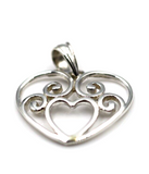 Genuine Sterling Silver 925 Filigree Heart Pendant *Free Post