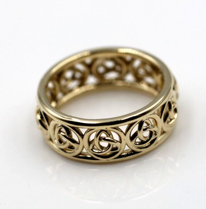 Kaedesigns Full Solid 9ct 9kt Yellow, Rose or White Gold Wide Heavy Celtic Weave Ring 515