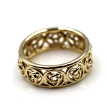 Kaedesigns Full Solid 9ct 9kt Yellow, Rose or White Gold Wide Heavy Celtic Weave Ring 515