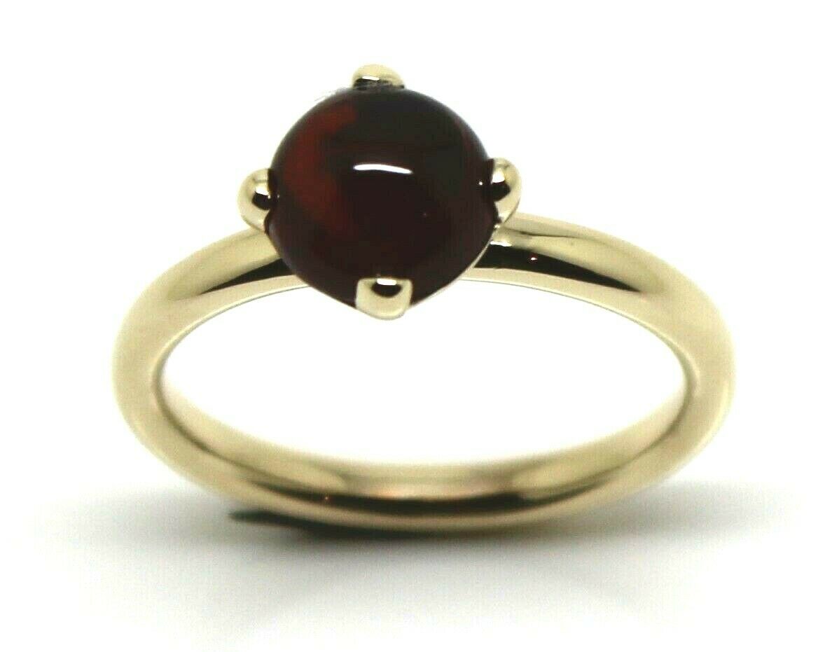 Size R 9ct 9k Yellow, Rose or White Gold Cabochon Garnet Stacker Ring