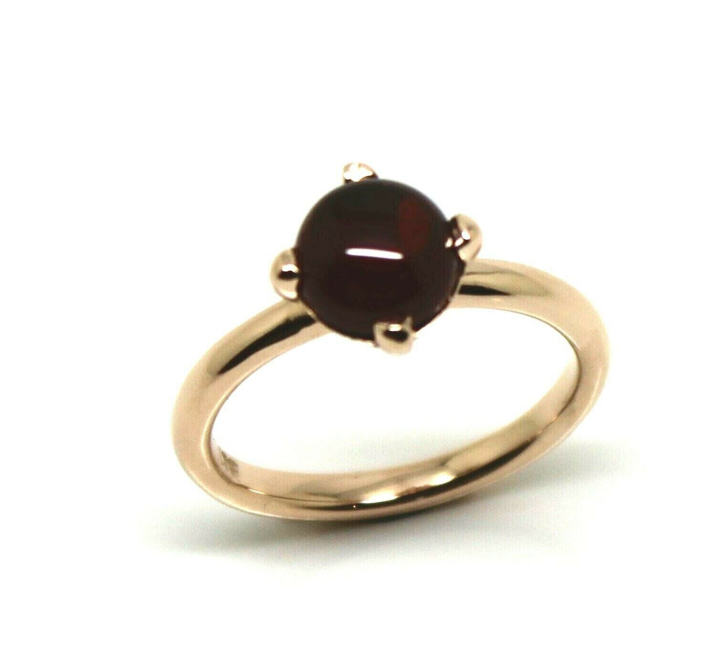 Size R 9ct 9k Yellow, Rose or White Gold Cabochon Garnet Stacker Ring