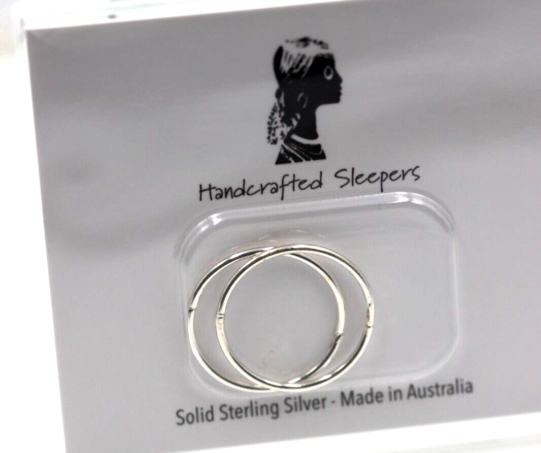 Sterling Silver Sleepers 925 Plain Hinged Earrings 13mm, 16mm or 18mm