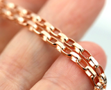 Genuine 9ct Rose Gold Diamond Cut Oval Belcher Chain Necklace 55cm 9.1gms